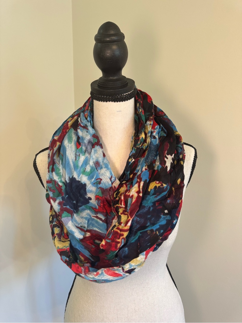Multicolor Floral Infinity Scarf - Lightweight Women’s Loop